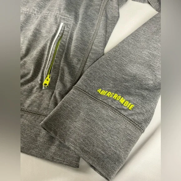 Abercrombie & Fitch Heather Gray Jacket with Neon Yellow Details - Picture 10 of 13